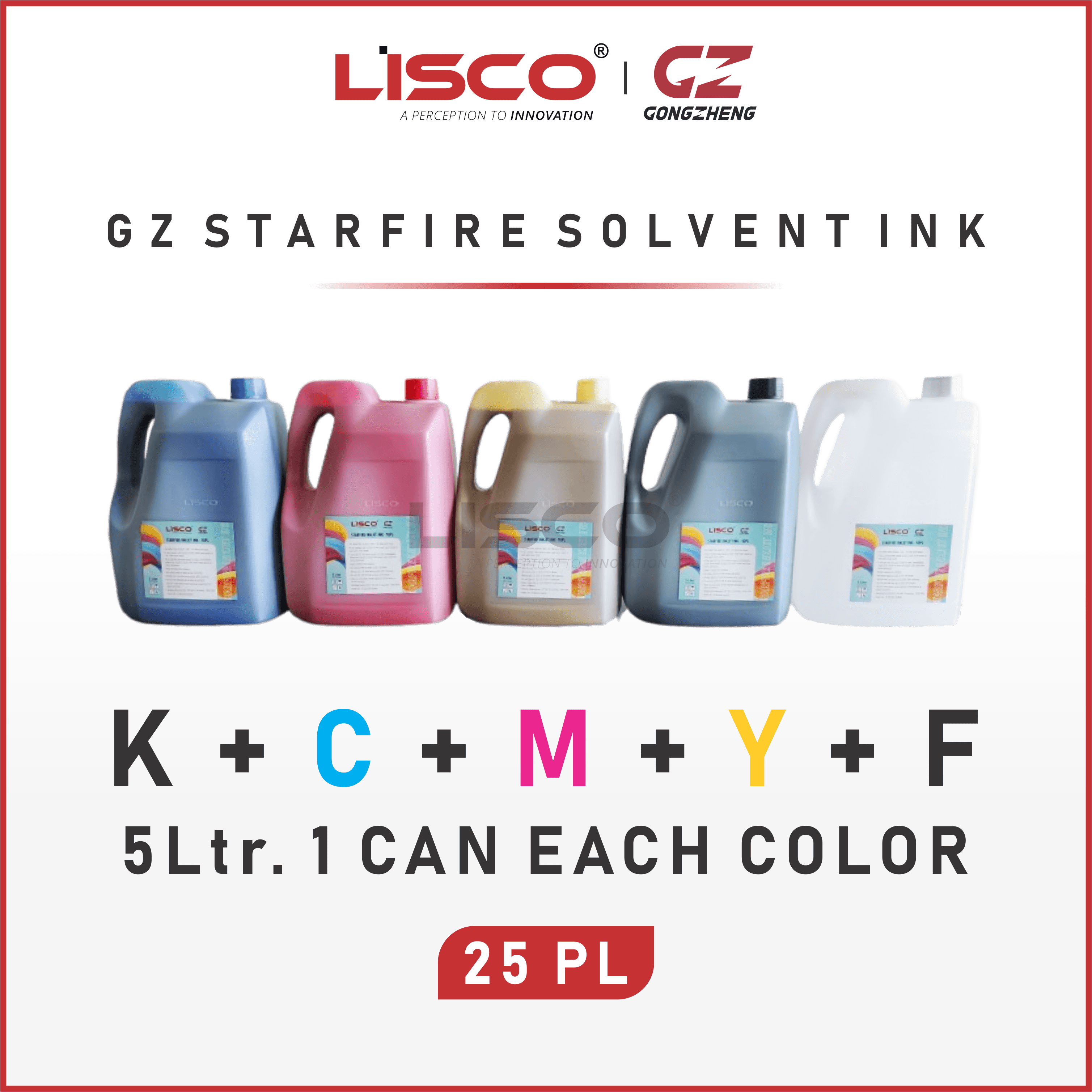 All Colors 25PL Solvent Inkjet Ink